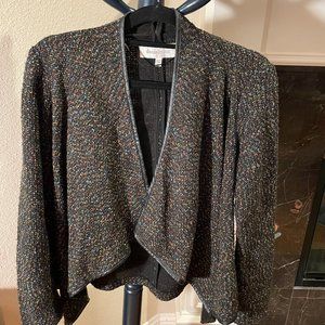 Multicolor Pattern Jacket With Spread Collar